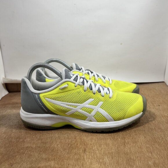 Asics Shoes - Asics Gel-Court Speed Yellow Gray Women Size 7.5 E850N Sneakers